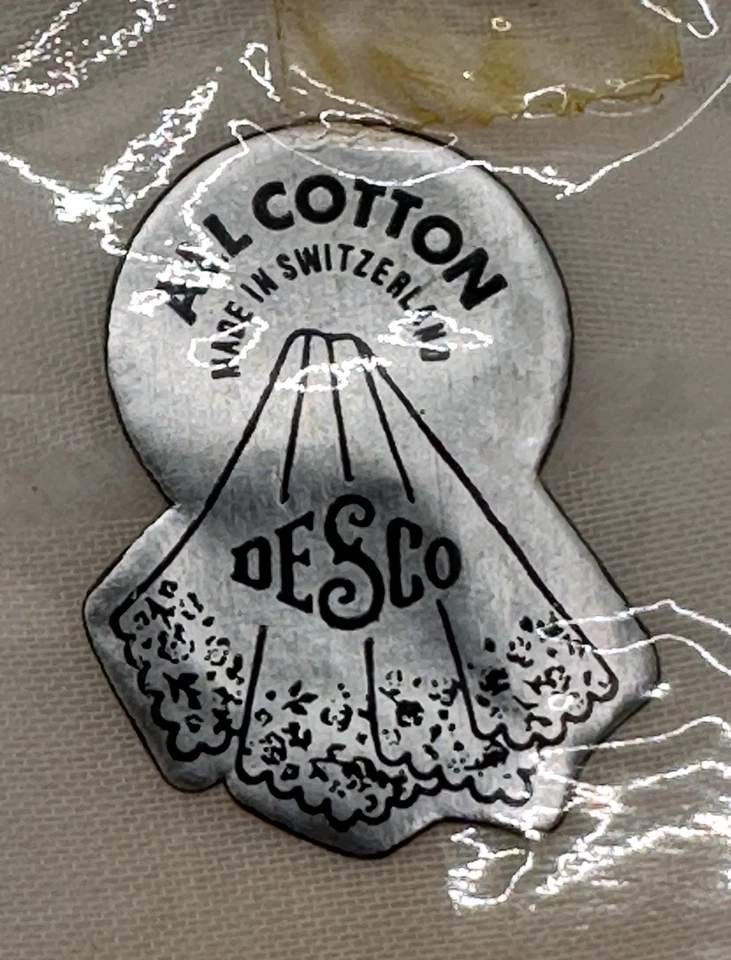 Almohadillas cosméticas de algodón bordadas vintage DESCO hechas en Suiza nuevas selladas Foto 3 de 3