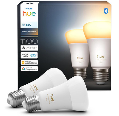 Philips Hue Smart LED A60 Lampe, White Ambiance 2er pack
