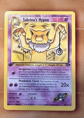 Sabrina's Hypno 56/132 1st Edition Gym Challenge Pokemon Card