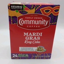 Keurig 24 Genuine K-Cup Pods Community Coffee Mardi Gras King Cake 7/25