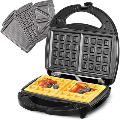 3-in-1 Sandwich Maker, Waffle Maker, Panini Press with Removable Non-Stick Plate