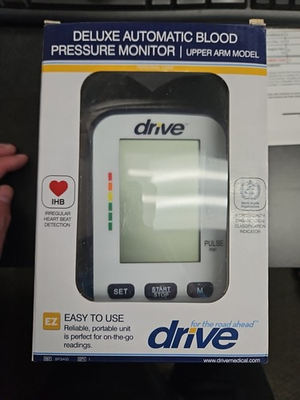 #ad Drive Deluxe Blood Pressure Monitor Upper Arm Model New In Box $25.00