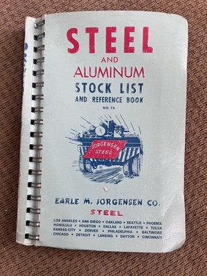 Jorgensen Steel And Aluminum Stock List And Reference Book No 76