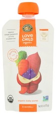 Love Child Organics Organic Baby Puree Apples Sweet Potatoes Carrots