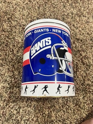 VTG 1992 P&K NFL Football New York Giants 11'' Popcorn Tin Metal Trash Can 