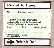 Hatfield Peverel 01 - PERTIS Permit to Travel - Essex CM3 now Greater Anglia