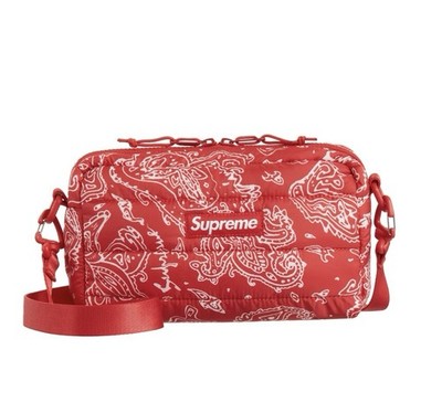 Supreme Puffer Red Paisley Side Bag FW22 Brand New With Tags