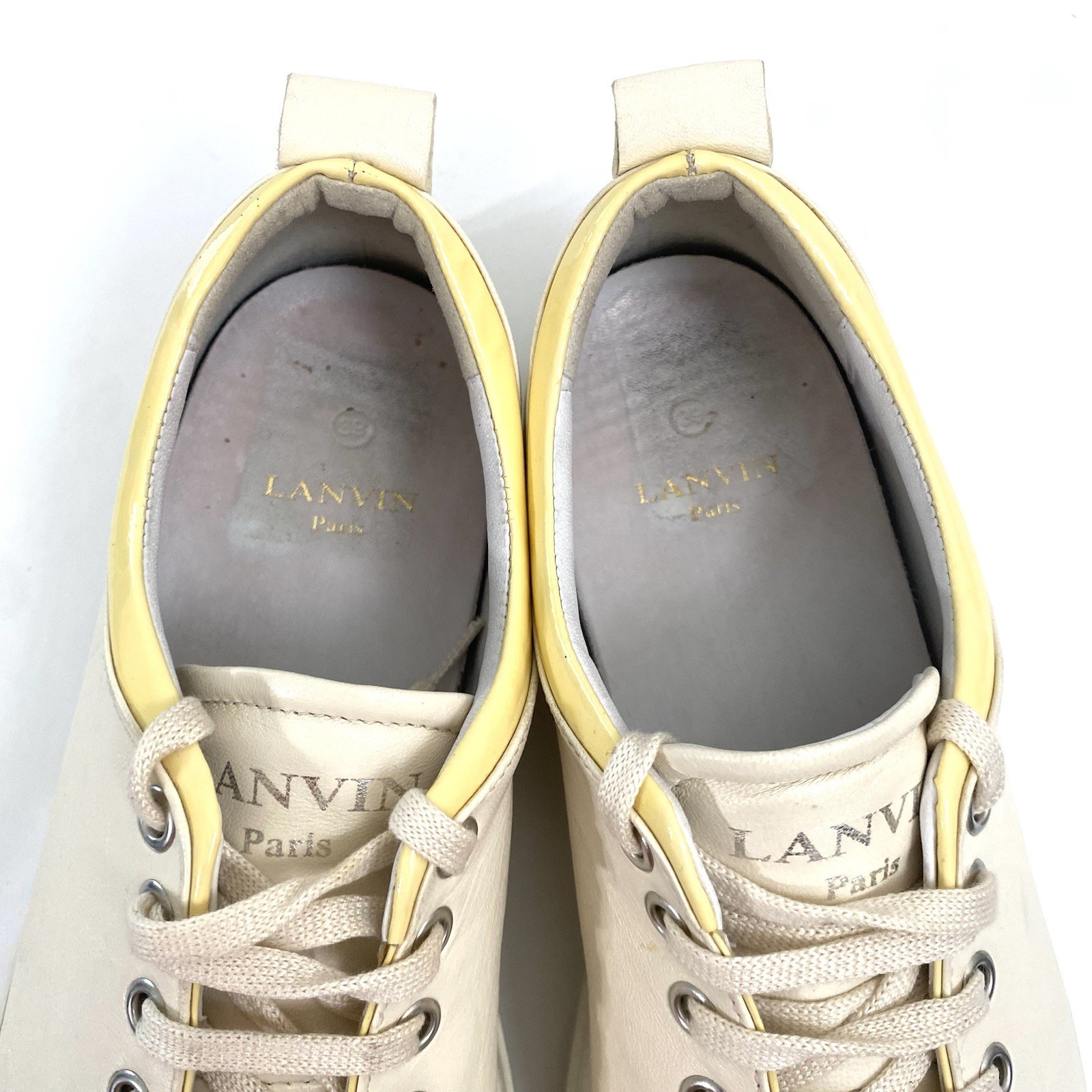 LANVIN  Paris Womens Low Top Leather Sneakers Trainers Size 8 / 39 image 10