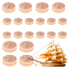 20PCS Pulley Blocks Wooden Model Ship Fittings Easy to Use Model Building Kits
