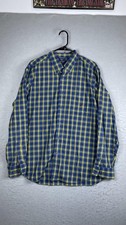 Nautica Shirt Mens XL Blue Plaid Long Sleeve Button Down Slim Fit Casual