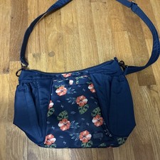 Lug Mini Shuffle Blue Rose Crossbody Bag Purse EUC