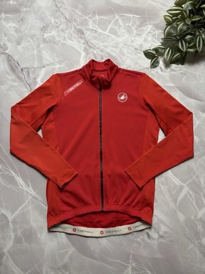 Castelli Puro Cycling Jersey Long Sleeve Full Zip Red Mens Size M