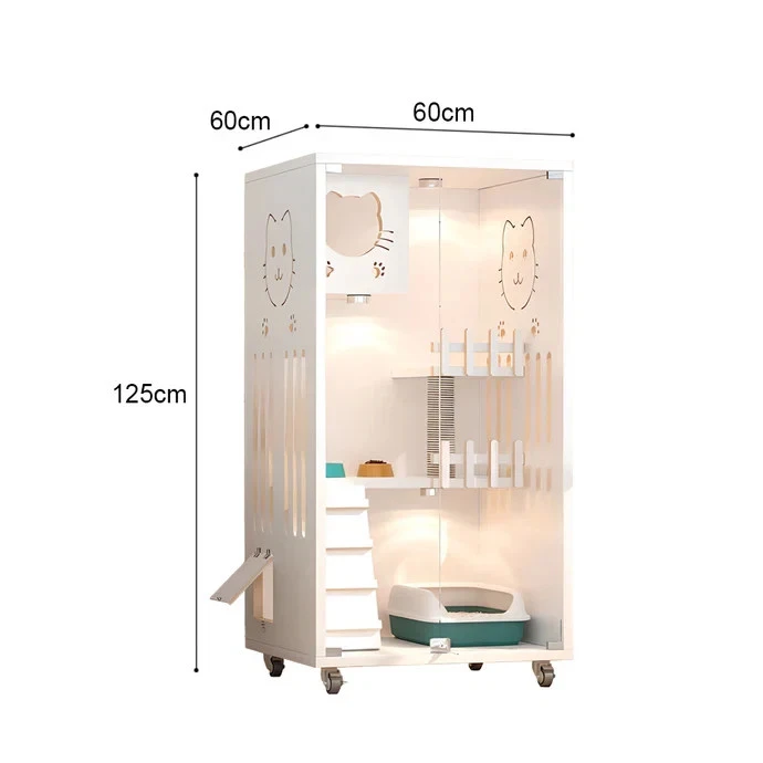 Large Cat House - Indoor Cat Villa with Climbing Frame, Pet Shelter for Home Use - image 3 of 3