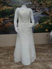Eden Bridals Ivory  Full Lace Beaded  Find You Aline Gown Size12