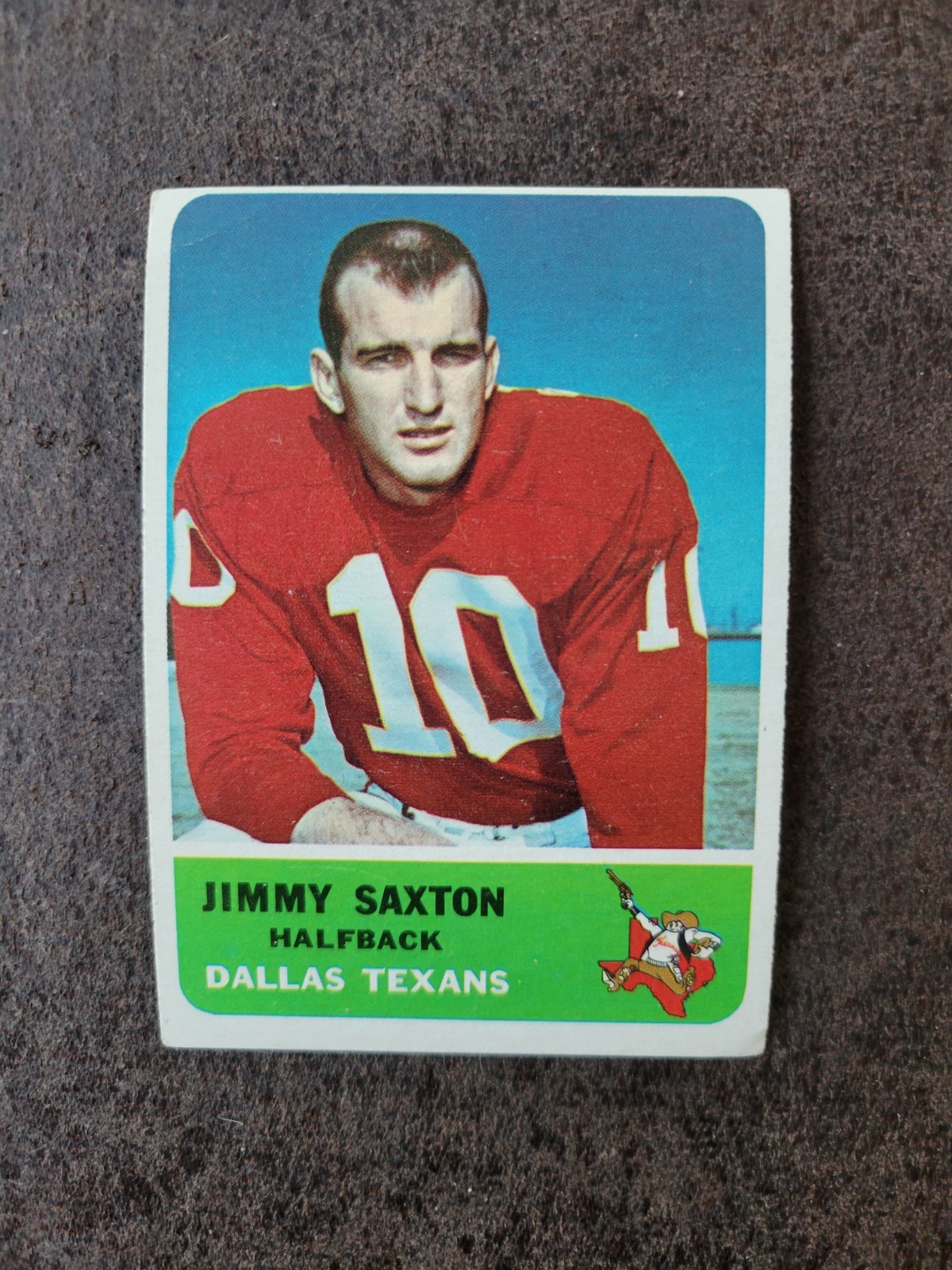 Jimmy Saxton #26 Football Cards 1962 Fleer trading card — raw and PSA graded price guide