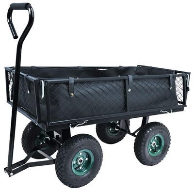 Heavy Duty Garden Cart, 400 Lb Weight Capacity, Liner Included, Mesh Steel Fo...