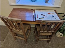 Vintage Wooden Double Children's School Desk