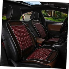 Wood Bead Car Seat Cover Cushion, Cooling  Breathing, Automotive Wine Red
