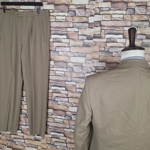 Biella 2 Piece Suit Mens 40L 34X33 Beige VL Canada Wool - Picture 6 of 13