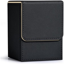 Leather Card Deck Case Box Holds 100 Single Sleeved Cards w/ Magnetic Closure