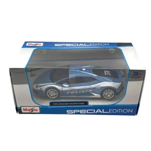 Lamborghini Huracan Coupè Polizia/Police Blu/Bianco Die Cast 1/24 Maisto #31511 - Immagine 2 di 4