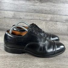 Allen Edmonds Park Avenue Shoes Mens Size 7.5 E Black Cap Toe Oxford Made USA