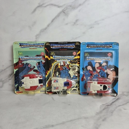 Vintage 1985 McDonald’s Tomy Commandrons Complete Set of 3