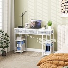 HOMCOM Small Writing Desk, Computer Desk with Fabric Drawers, White — photo 9