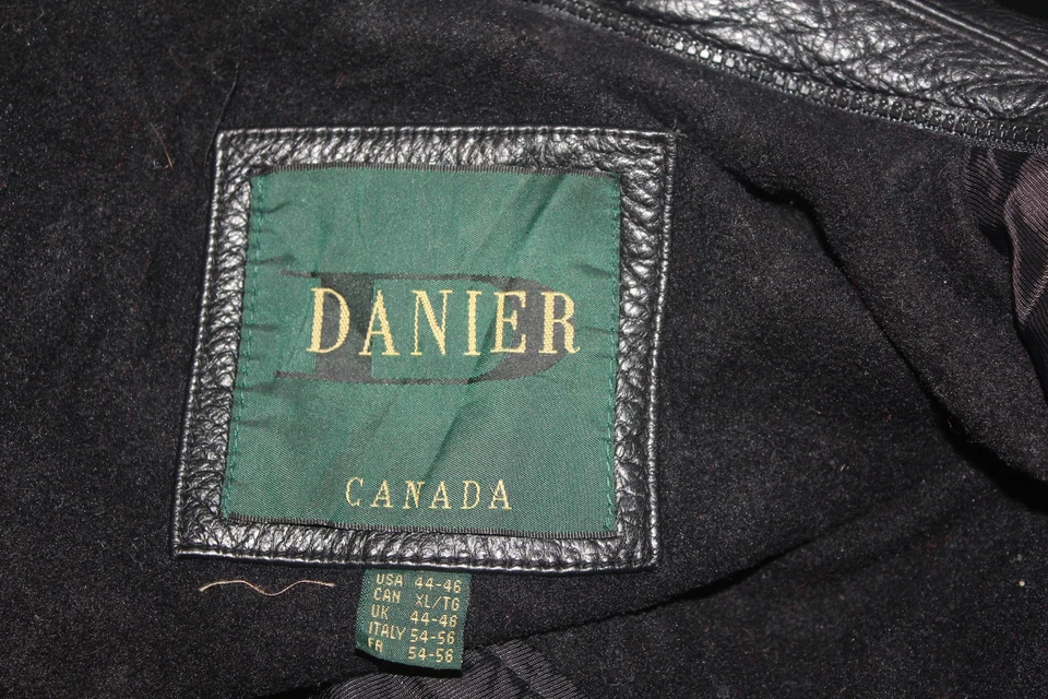 Chaqueta Danier Canada para hombre de cuero negro con cremallera completa talla: 44-46  Foto 3 de 4
