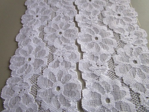 elegante Spitze Borte elastisch Weiß 6,5cm nähen Hochzeit - Bild 2 von 4