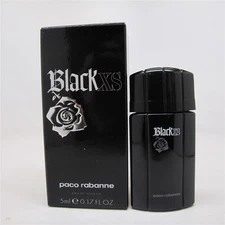 Black XS by Paco Rabanne 5 ml/ 0.17 oz Eau de Toilette Splash Miniature NIB