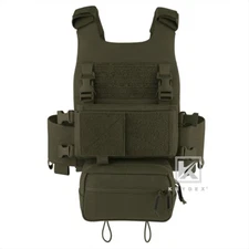 KRYDEX Slick Molle Plate Carrier Vest & MK3 Micro Fight Chest Rig Ranger Green