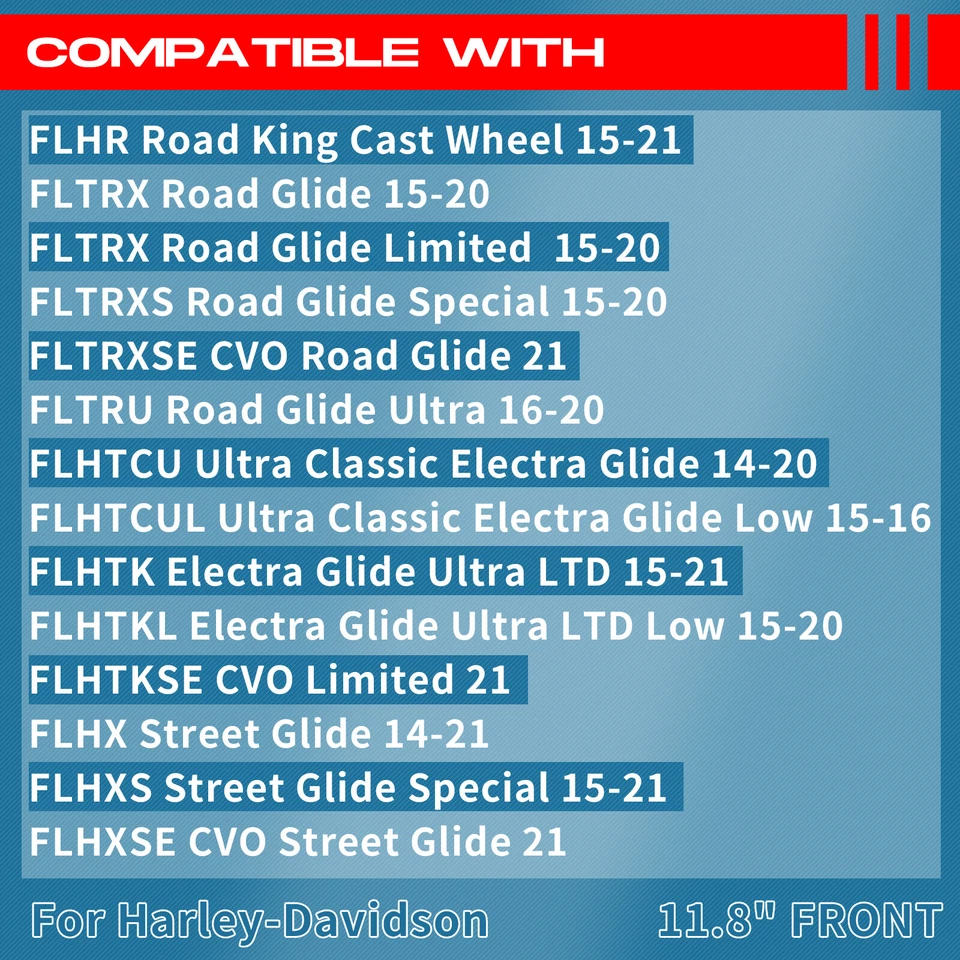 2Pcs 11.8" Front Brake Rotors Polished For Harley Touring Street Electra Glide - Image 3 of 4