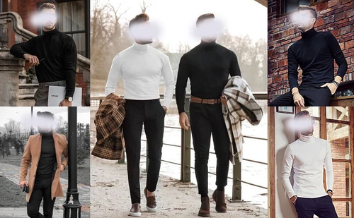 Men Slim Fit Soft Turtleneck Long Sleeve Pullover Lightweight T Shirt Basic Tops - Picture 7 of 11