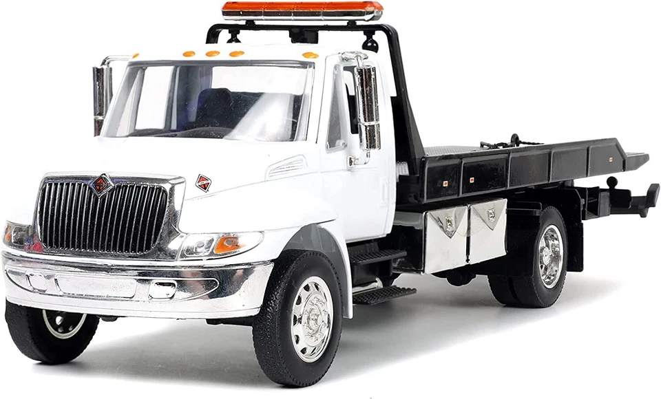 JADA 34040 INTERNATIONAL DURASTAR 4400 FLAT BED TOW TRUCK 1/24 DIECAST MODEL - Image 3 of 4