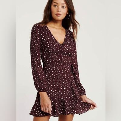 princess polly baby blue dress Collusion Slinky Longsleeve Mini Dress in Burgandy