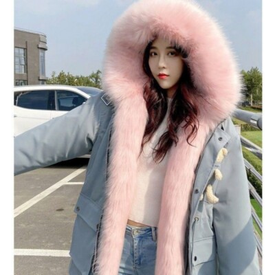 Women's Thick Long Imitation Fur Lining Warm Winter Fur Coat Parkas New  Jackets