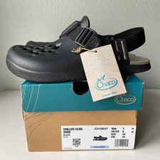 NIB Chaco Chillos Clog Black and Tan Mens 7 or Womens 9 Comfort Casual Shoe