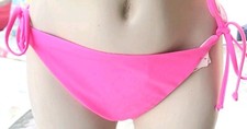 victorias secret Rare Vintage Bikini Bottom L Cheeky Hot Pink Neon String