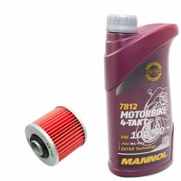 MotoröL ÖLfilter KN145 Set 10W40 1 Liter FüR Yamaha XC Cygnus 180 Bj. 1983-1984-image