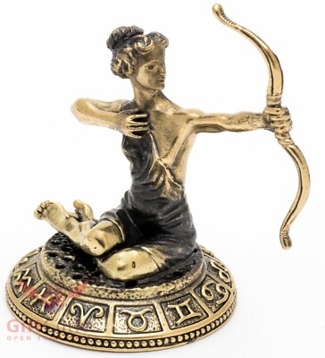 Brass figurine of Sagittarius woman Astrology Zodiac sign Horoscope IronWork