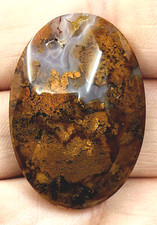 43.2ct Natural Moss Agate Oval Cabochon Landscape Loose Untreated Unheated