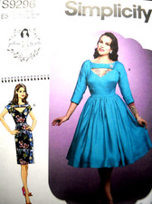 Retro Dresses Misses size 14-22 Simplicity 9296 Sewing Pattern