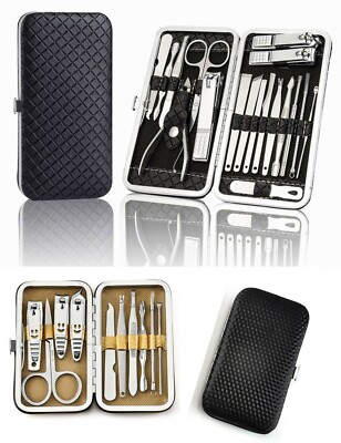 18/10 Stck. Maniküre Pediküre Nagelpflege Set Schneider Nagelhaut Schermaschine Kit Etui UK