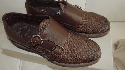 SANTONI HANDMADE LEATHER LOAFERS 40.5-6.5 NEW 620.00 sh-9085