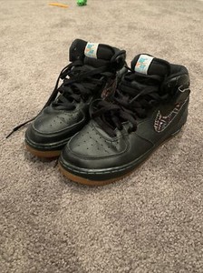 Nike Air Force One 1 MID ZAPATOS TALLA 6Y Negro cerceta Rosa 314195-042 |  eBay