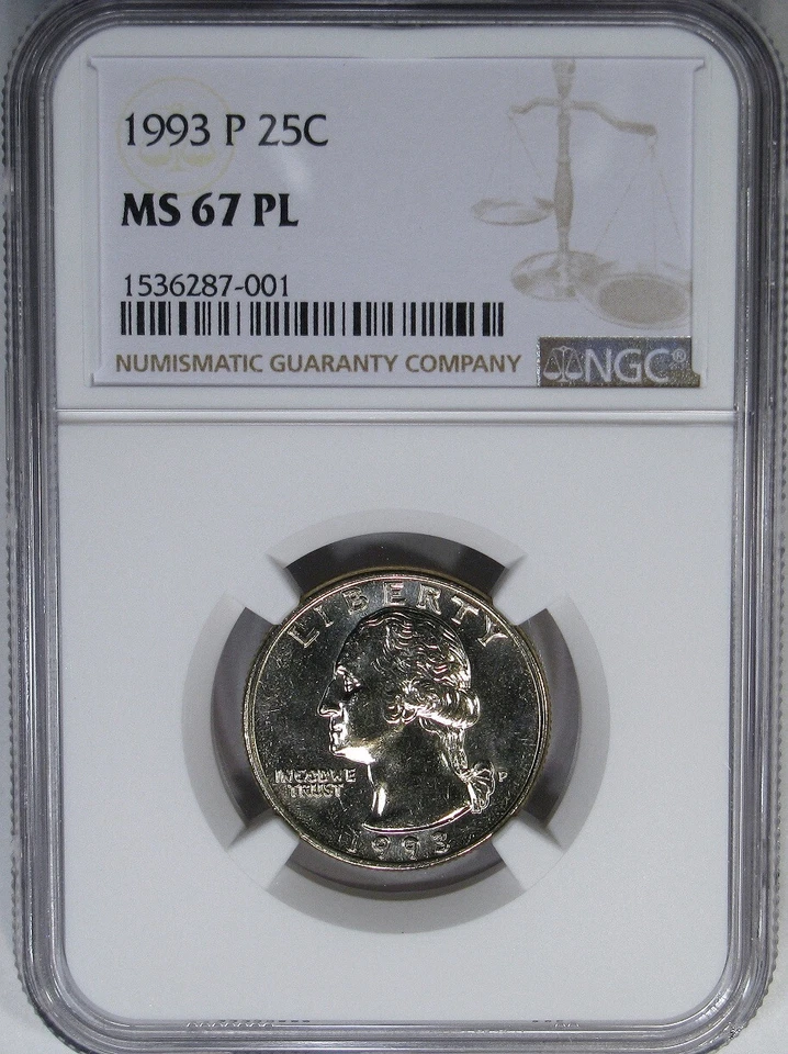 1993-P NGC MS67PL PROOFLIKE WASHINGTON ~ FINEST POP 7/0 ! - Image 2 of 4