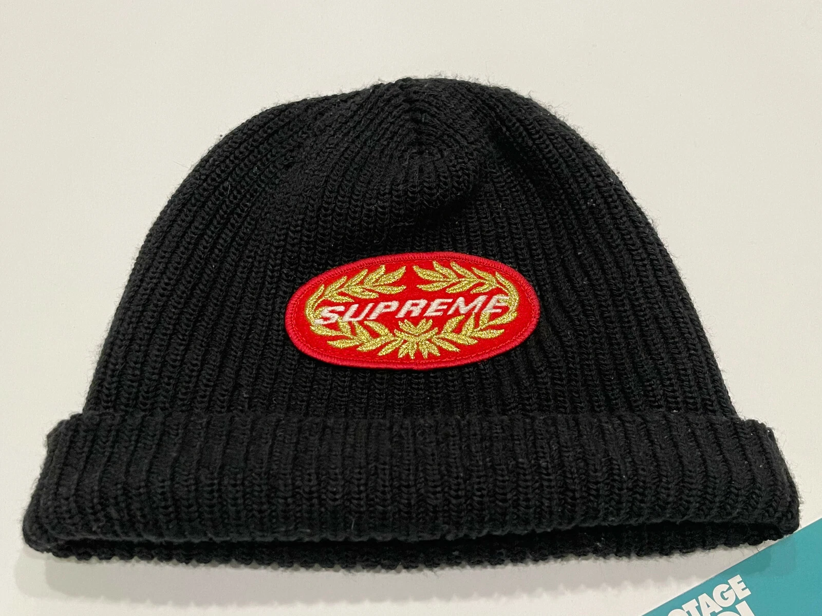 SUPERBE BONNET LOOSE GAUGE COURONNE DE LAURIER NOIR ROUGE OR PATCH BOÎTE LOGO