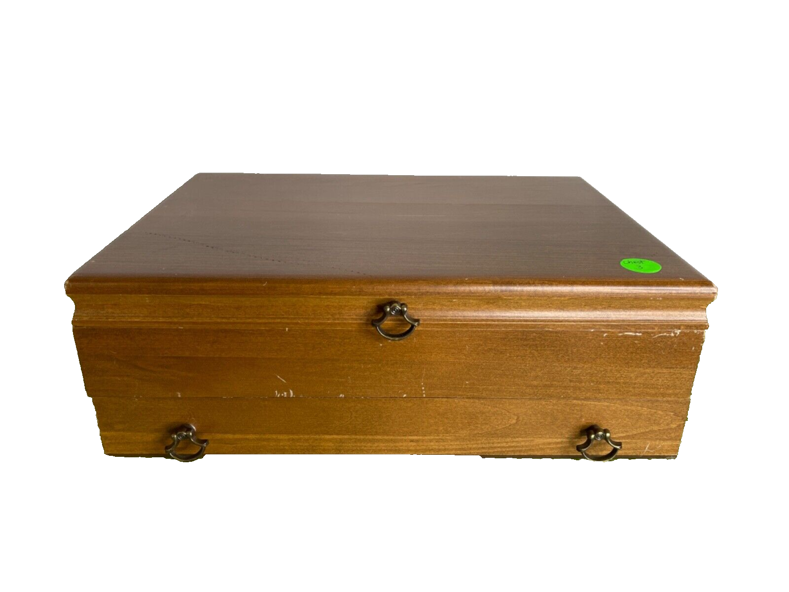 Vintage Wooden Silverware Flatware Storage Chest Box with Extra Drawer