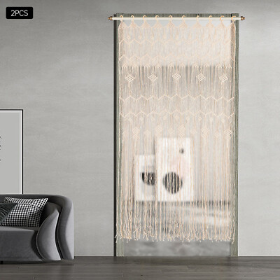 Makramee Vorhang Macrame Wandbehang Tapisserie Fenstervorhang Türvorhänge 200cm